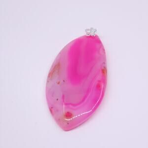 Hot Pink Agate Pendant with Sterling Silver Bail - Bold Statement Jewelry